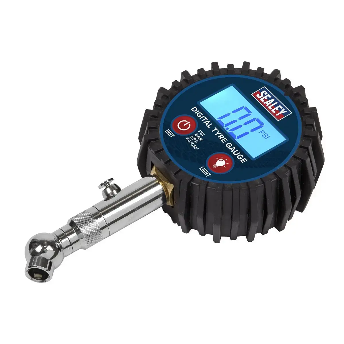Sealey Digital Tyre Pressure Gauge With Swivel Head & Quick Release 1