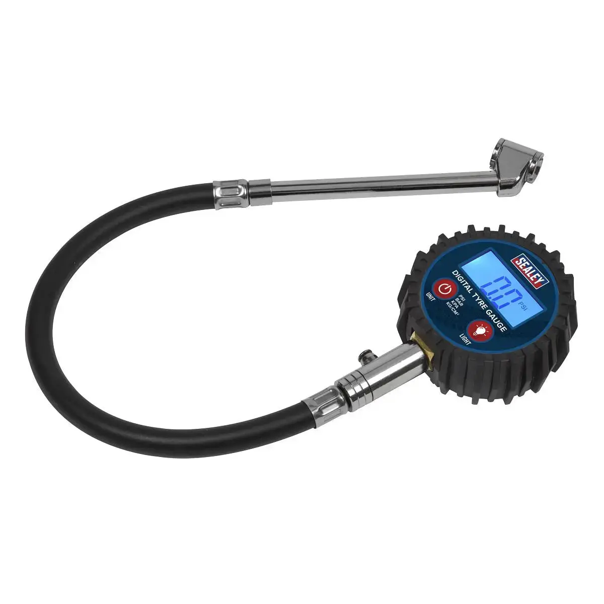 Sealey Digital Tyre Pressure Gauge With Twin Push-On Connector 1