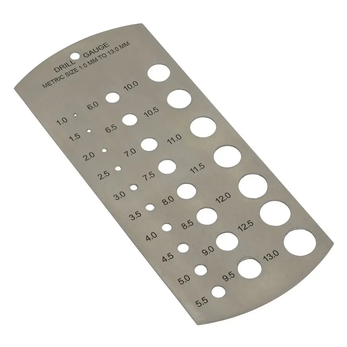 Sealey Drill Gauge Metric 1-13Mm Stainless Steel Size Guide 1