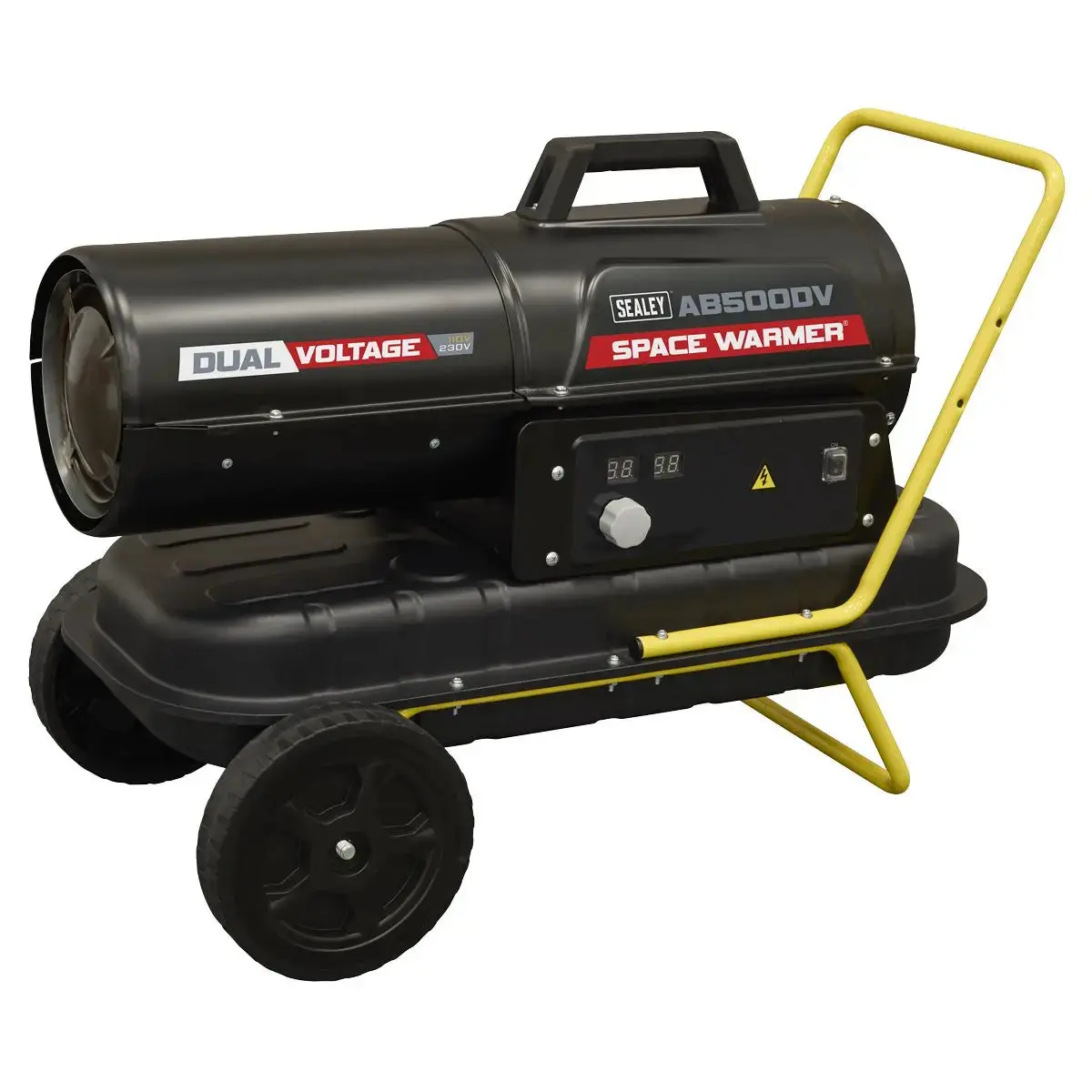 Sealey Dual Voltage Kerosene/Diesel Space Warmer® Heater With Wheels 50,000Btu/Hr 1