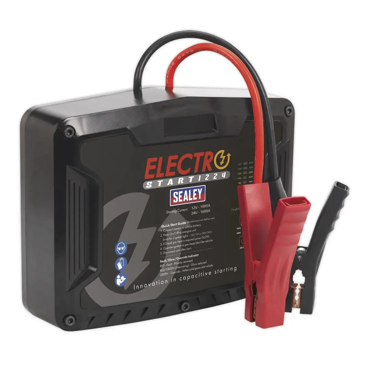 Sealey Electrostart® Batteryless Power Start 1000/1600A 12/24V 1