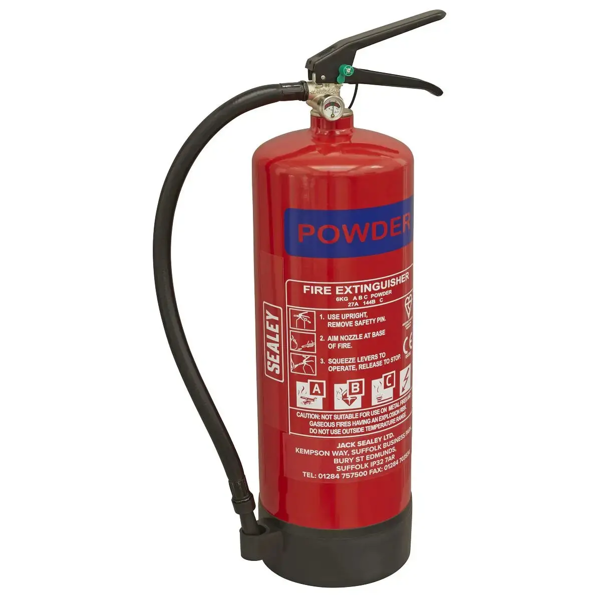 Sealey Fire Extinguisher 6Kg Dry Powder 1