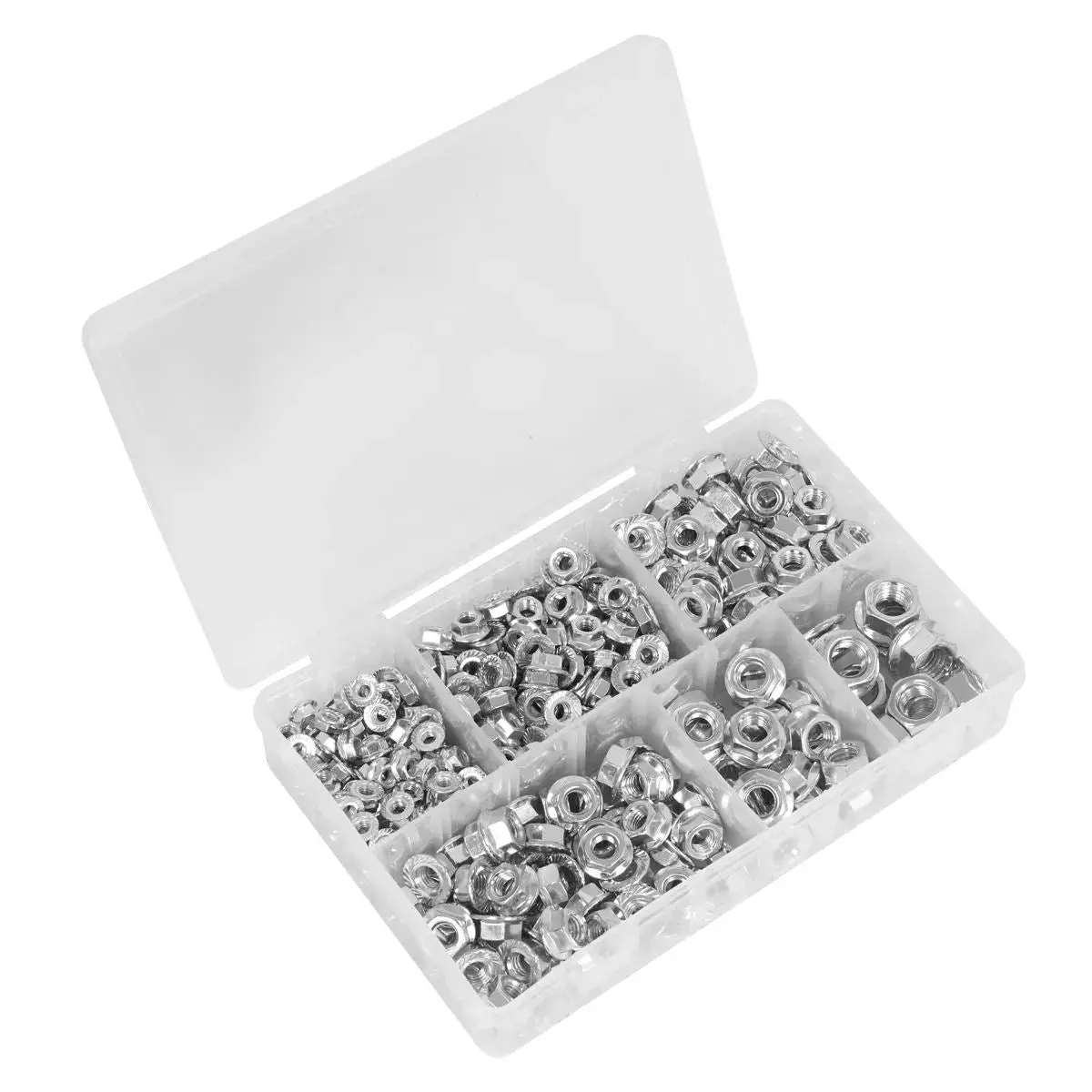 Sealey Flange Nut Assortment 390Pc M5-M12 Serrated Metric 1