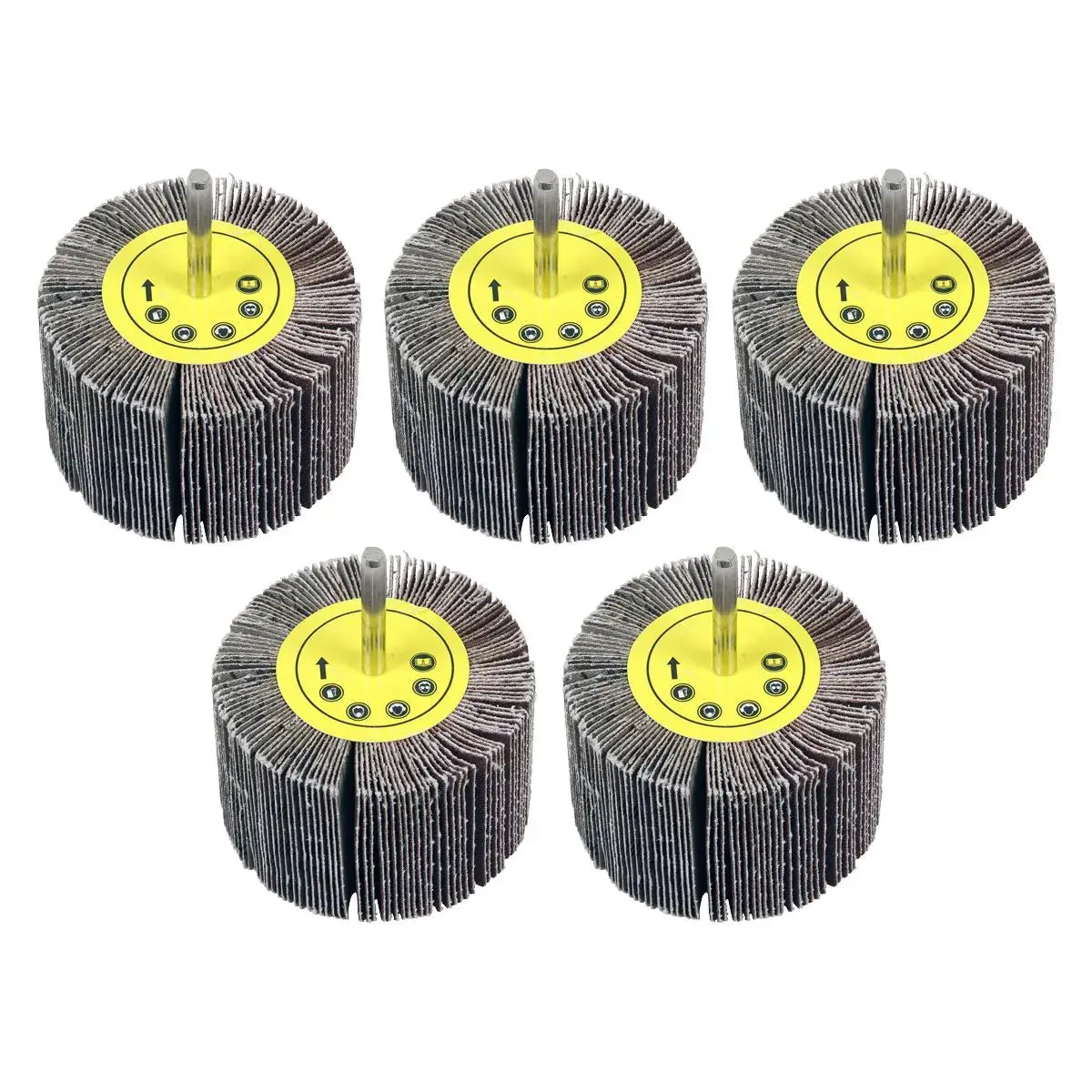 Sealey Flap Wheel Ø80 X 50Mm Ø6mm Shaft Assorted Grit - Pack Of 5 1