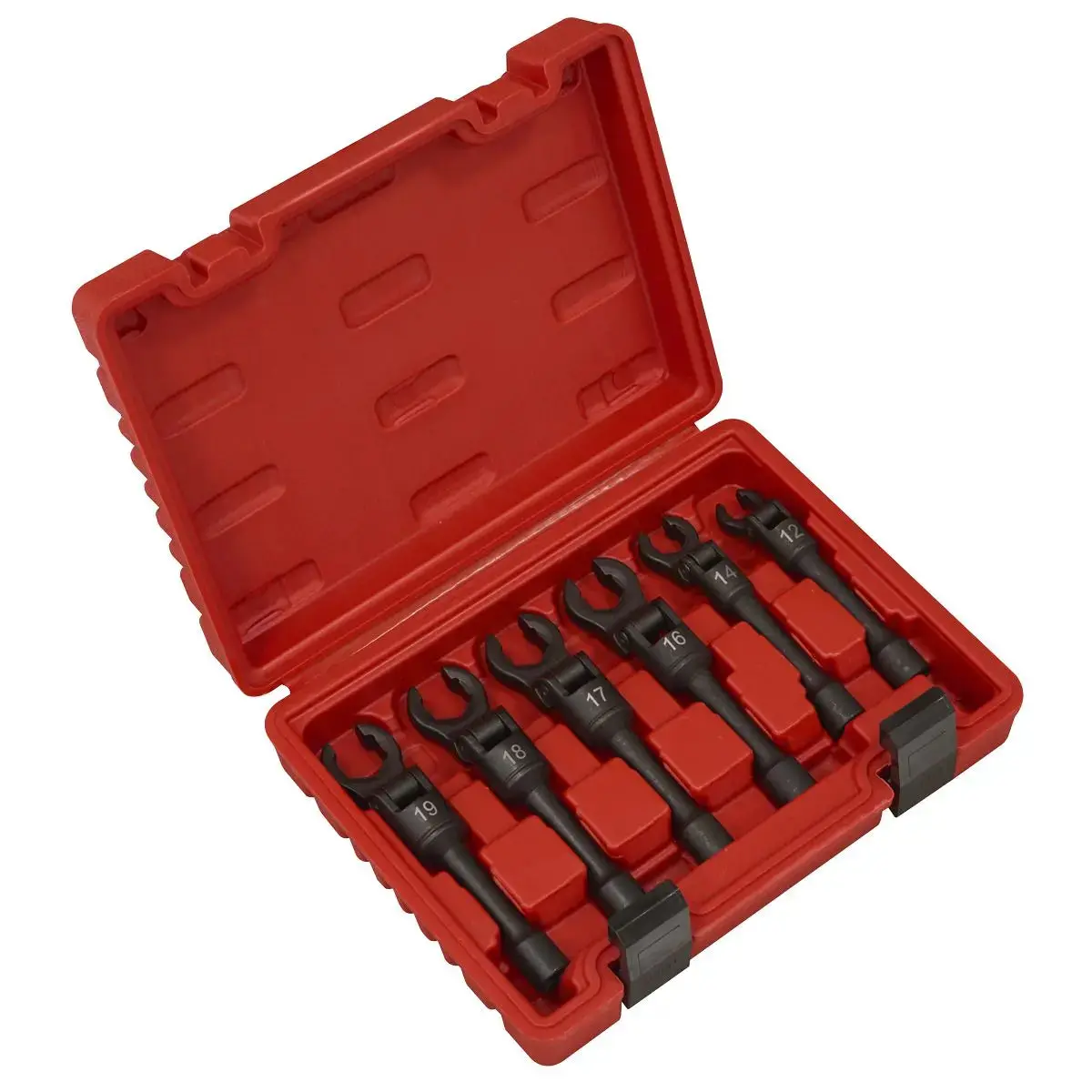 Sealey Flexi-Head Flare Nut Diesel Injection Wrench Set 6Pc 3/8"Sq Drive 1
