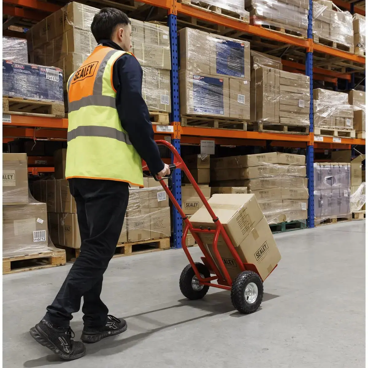 Sealey Folding Sack Truck With Pneumatic Tyres 200Kg Capacity 2