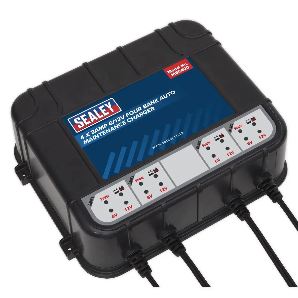 Sealey Four Bank 6/12V 8A (4 X 2A) Auto Maintenance Charger 1