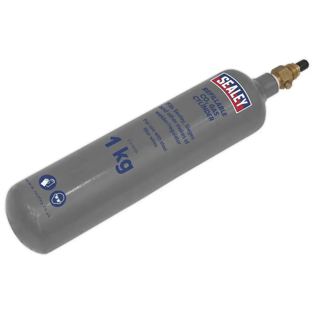 Sealey Gas Cylinder Refillable Carbon Dioxide 1Kg 1