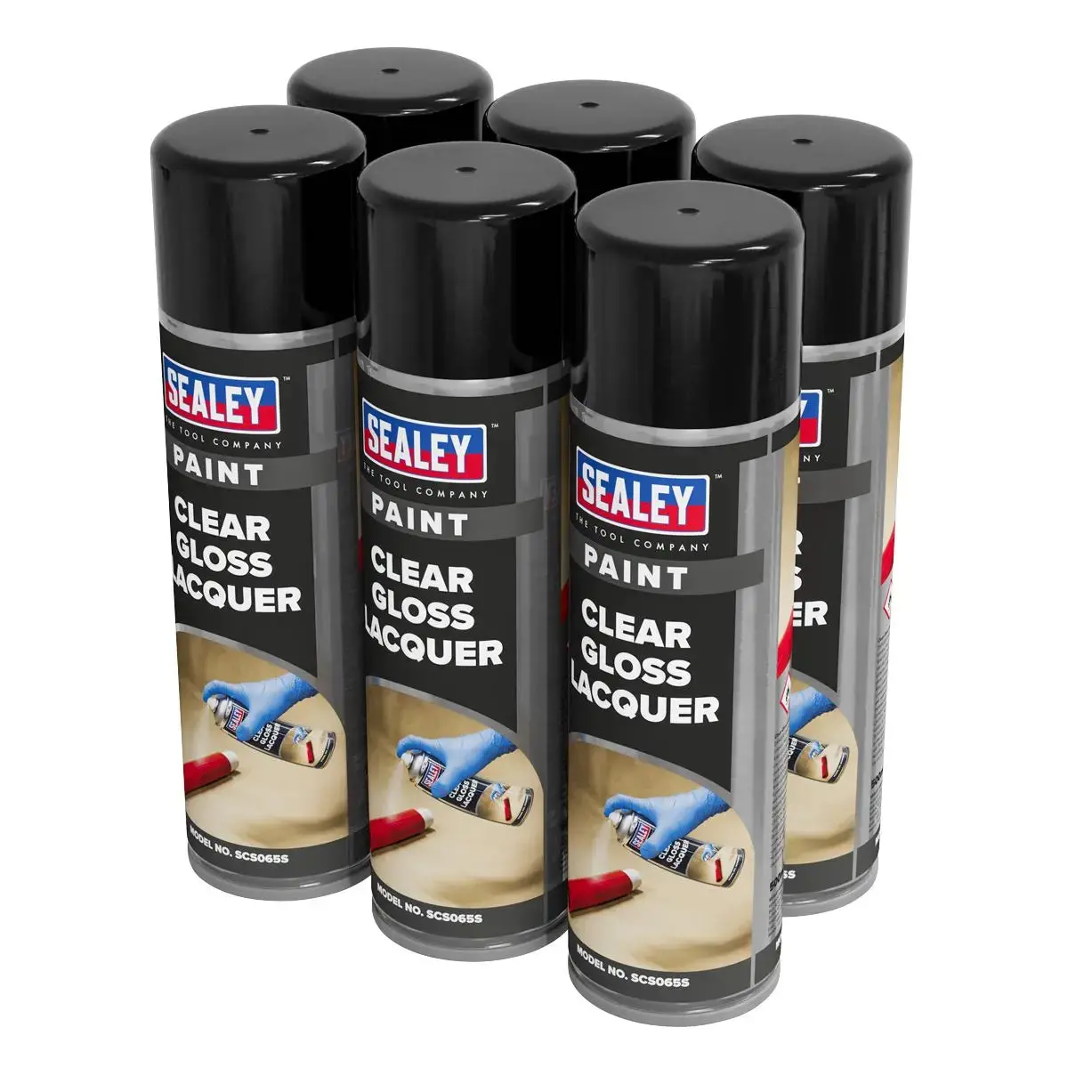 Sealey Gloss Lacquer 500Ml, Clear - Pack Of 6 1
