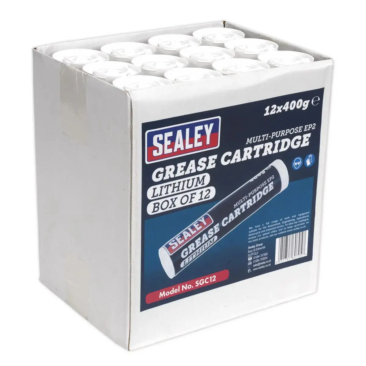 Sealey Grease Cartridge Ep2 Lithium 400G Pack Of 12 1