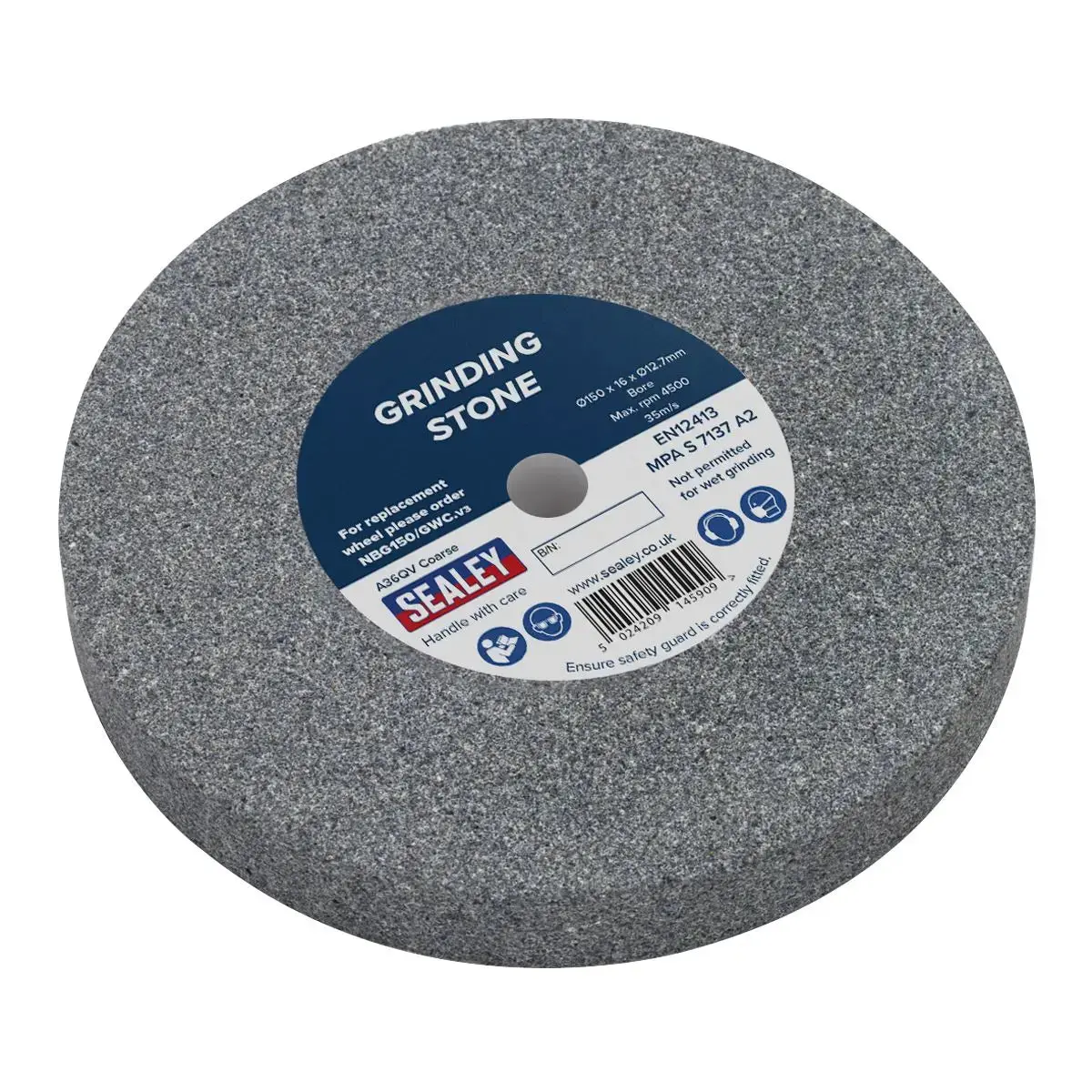 Sealey Grinding Stone Ø150 X 16Mm Ø13mm Bore A36q Coarse 1