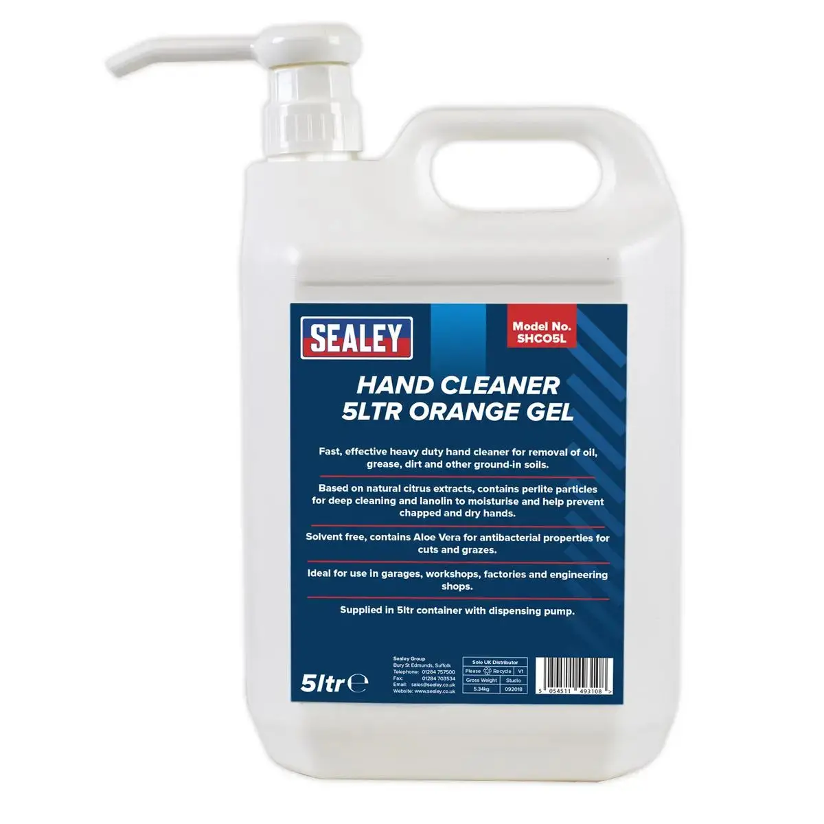 Sealey Hand Cleaner 5L Orange Gel 2