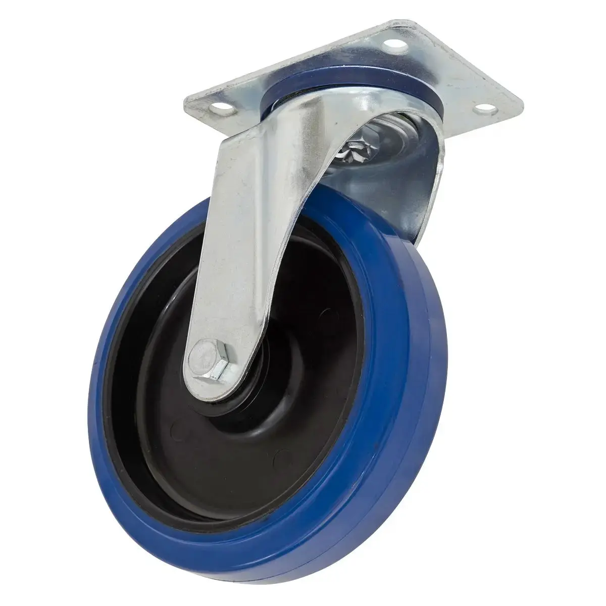 Sealey Heavy-Duty Blue Elastic Rubber Swivel Castor Wheel Ø200mm - Trade 1