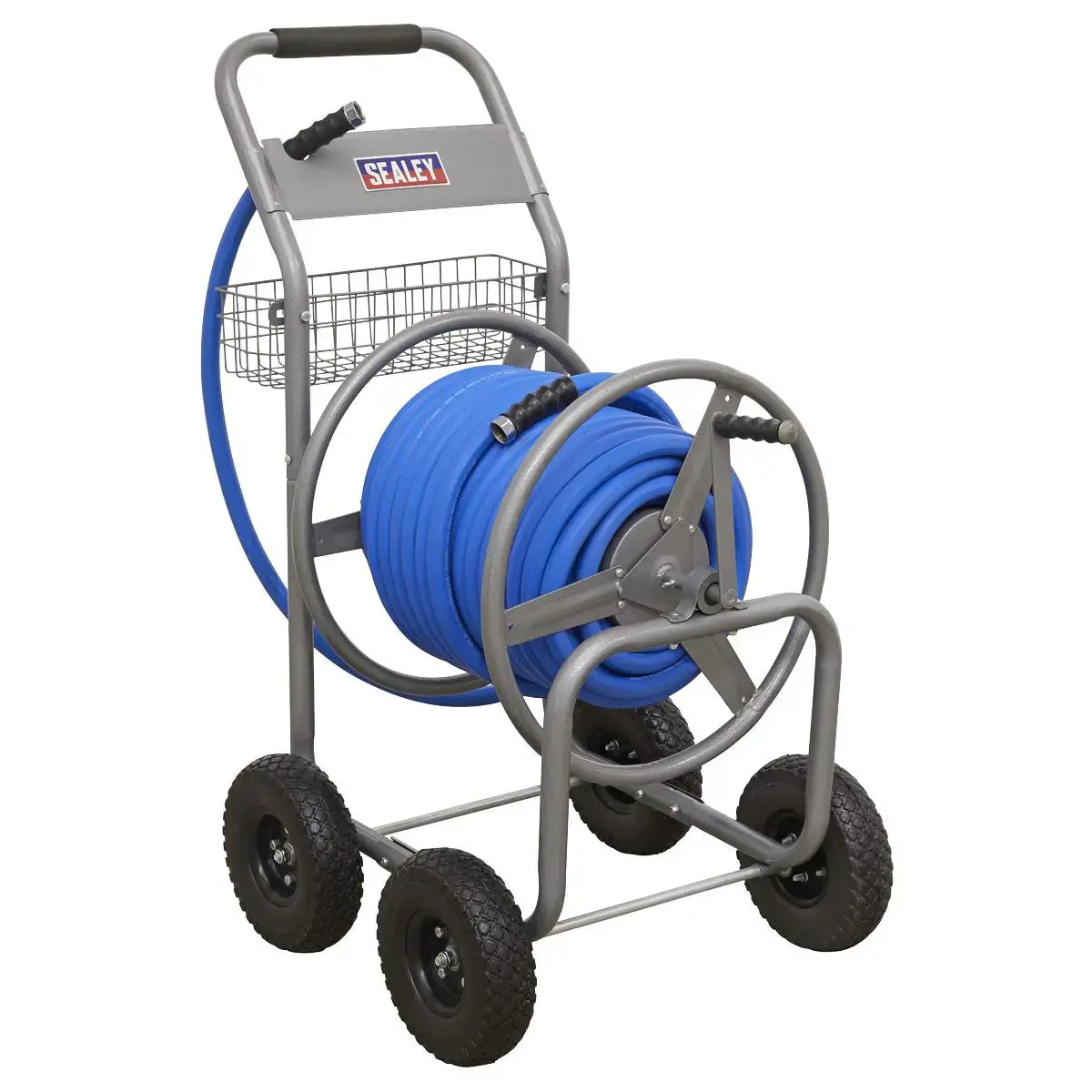 Sealey Heavy-Duty Hose Reel Cart With 50M Heavy-Duty Ø19mm Hot & Cold Rubber Water Hose 1