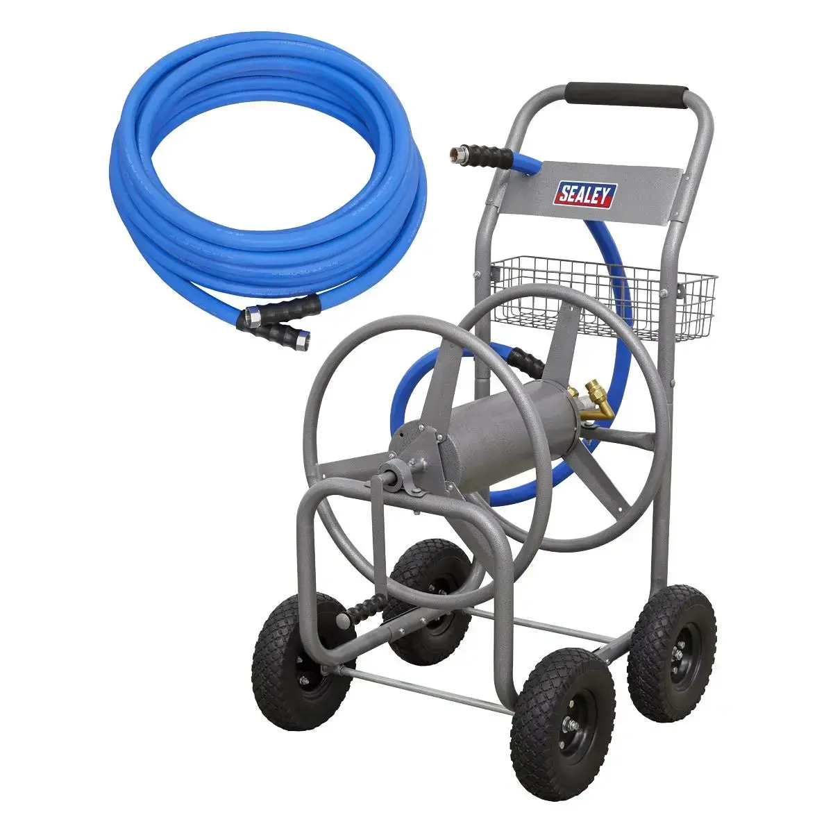 Sealey Heavy-Duty Hose Reel Cart With 5M Heavy-Duty Ø19mm Hot & Cold Rubber Water Hose 1