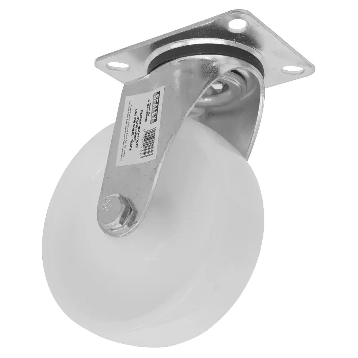 Sealey Heavy-Duty Nylon Swivel Castor Wheel Ø125mm - Trade 1