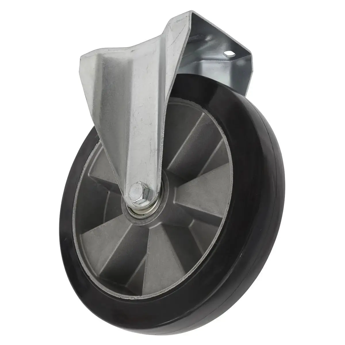 Sealey Heavy-Duty Rubber Castor Wheel Fixed Plate Ø200mm - Trade 1