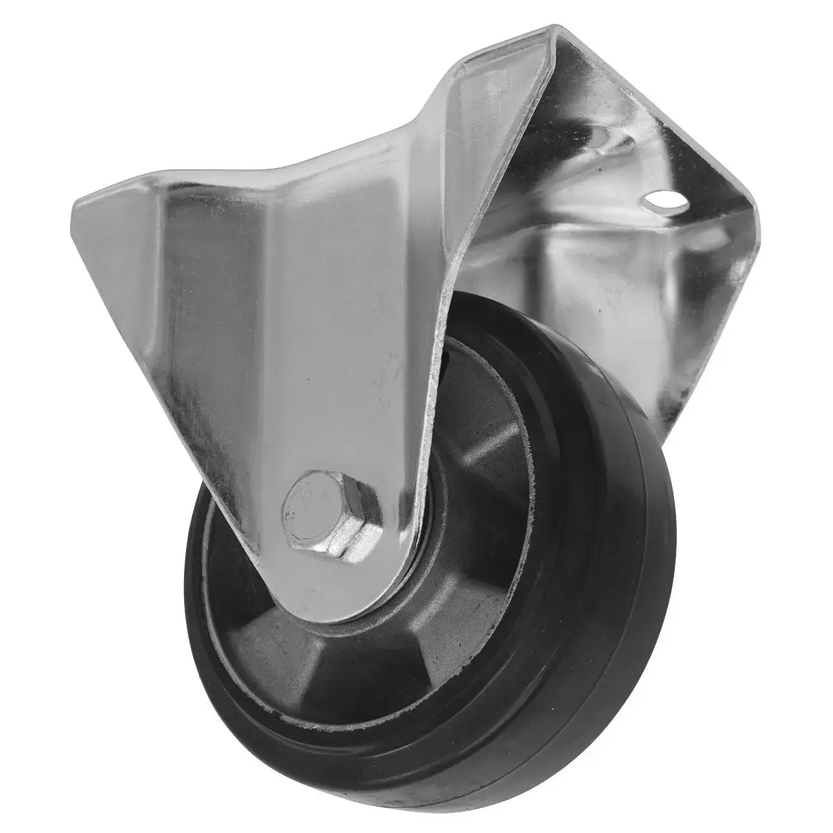 Sealey Heavy-Duty Rubber Fixed Plate Castor Wheel Ø125mm - Trade 1