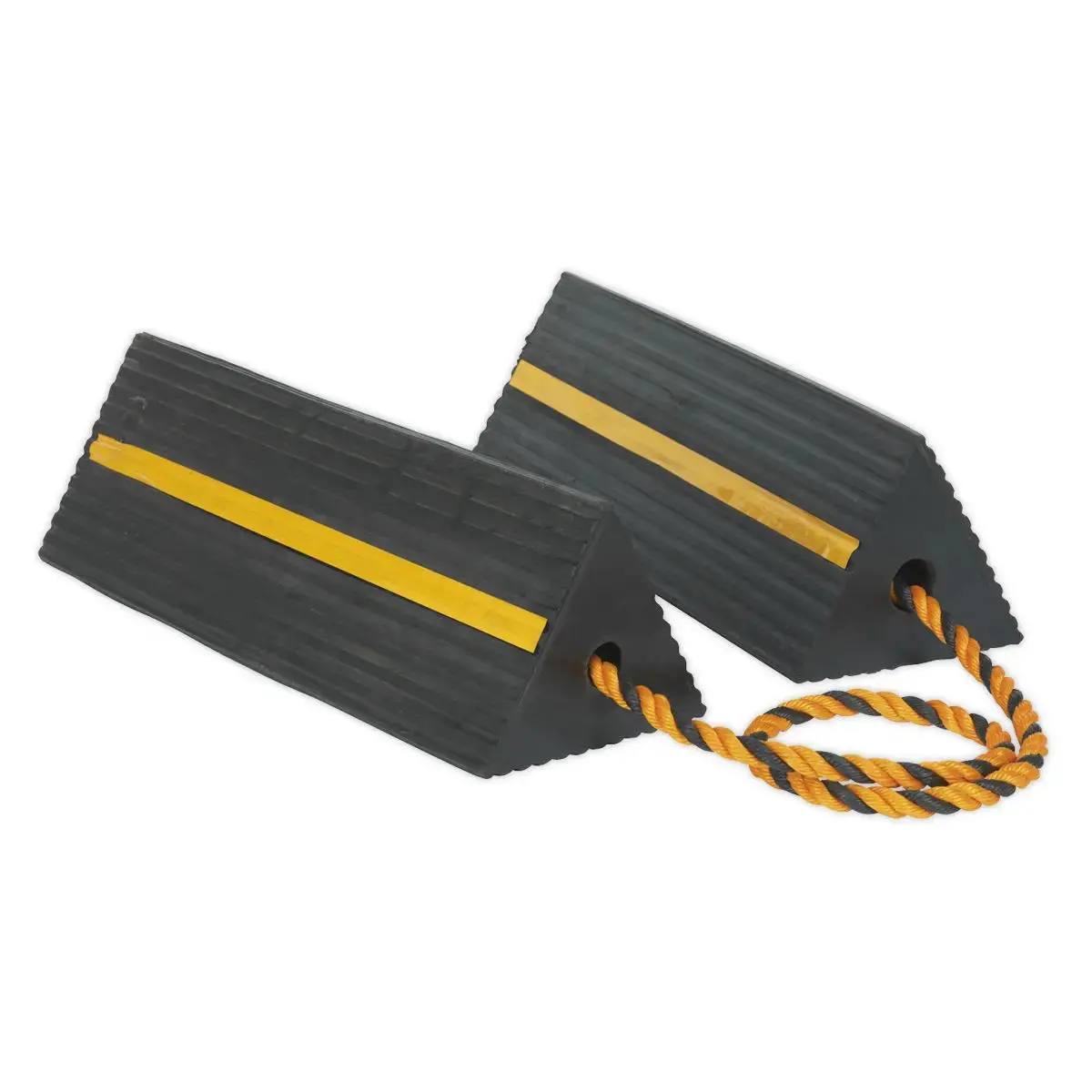Sealey Heavy-Duty Rubber Wheel Chocks - Pair 1