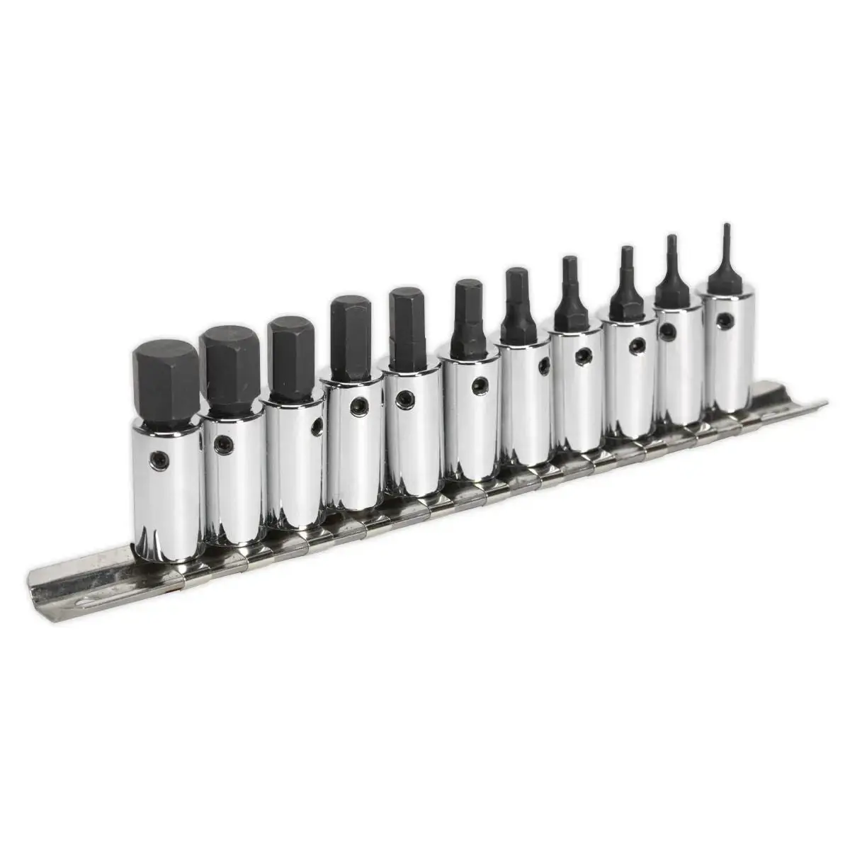 Sealey Hex Socket Bit Set 11 Piece 1/4" Drive Metric 1.5-11Mm 1