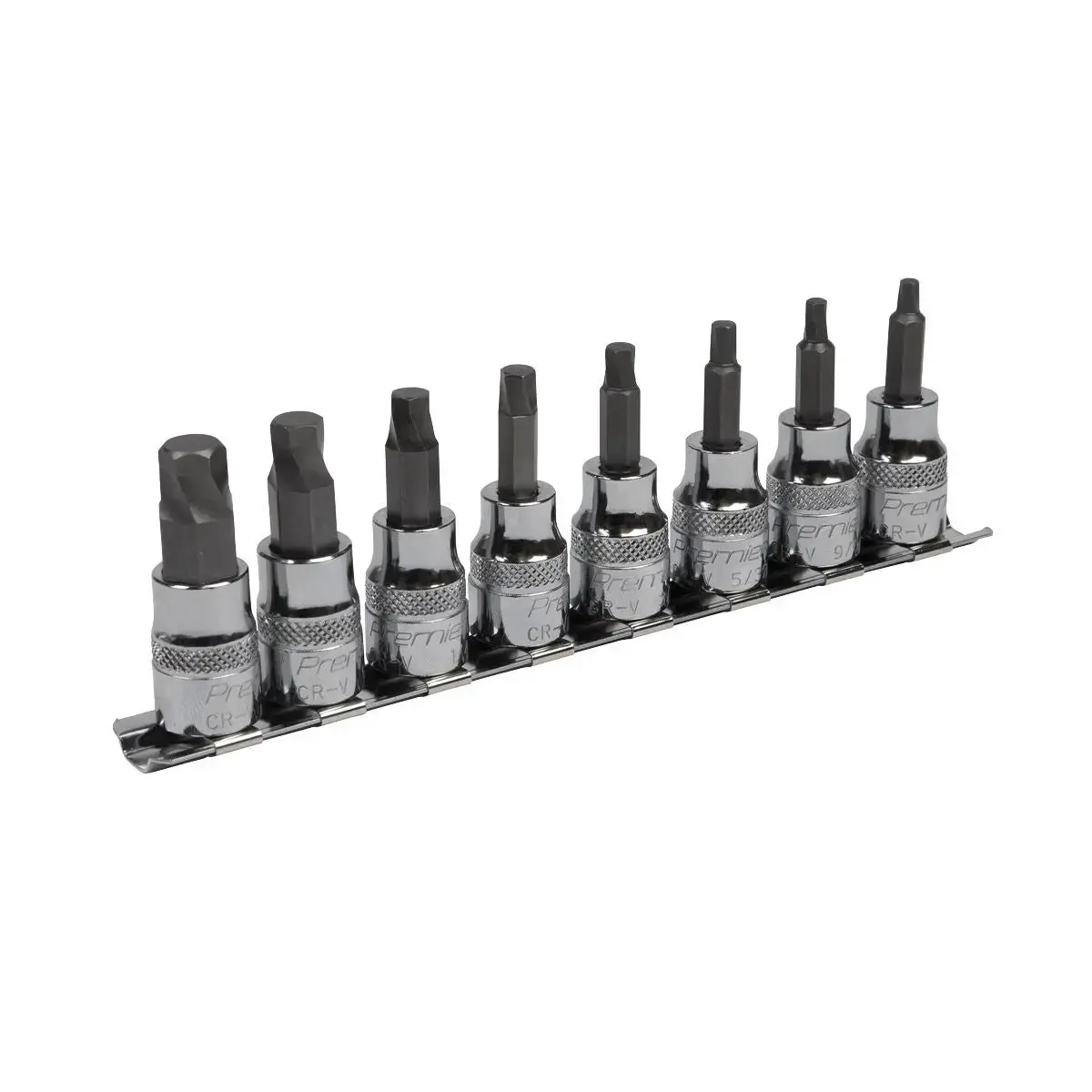 Sealey Hex Socket Bit Set Lock On 8 Piece 3/8" Drive 1/8"-3/8" Imperial Premier 1