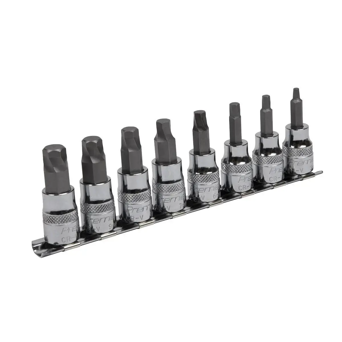 Sealey Hex Socket Bit Set Lock On 8 Piece 3/8" Drive 3Mm-10Mm Metric Premier 1