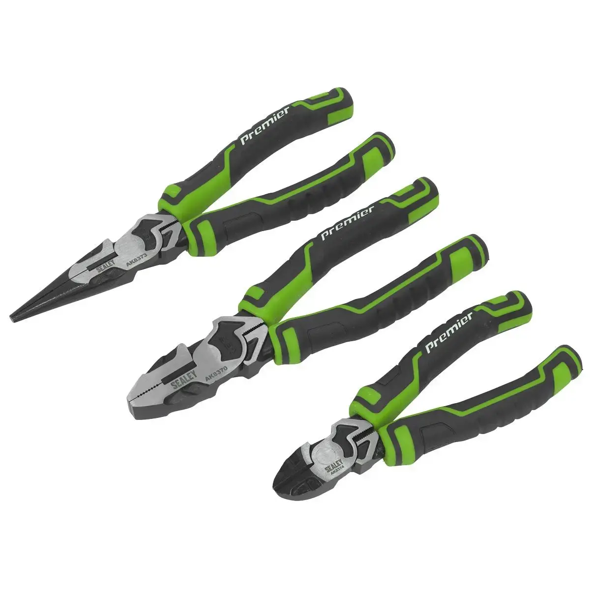 Sealey High Leverage Pliers Set 3 Piece Premier Hi-Vis Green 1