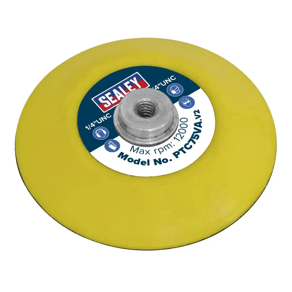 Sealey Hook And Loop Sanding Disc Backing Pad 71Mm 1/4" Unc For 75Mm Discs 1