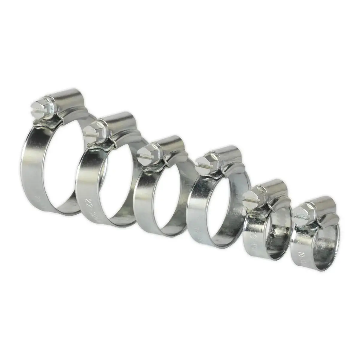 Sealey Hose Clip Assortment 30Pc Ø8-29Mm Zinc Plated 1