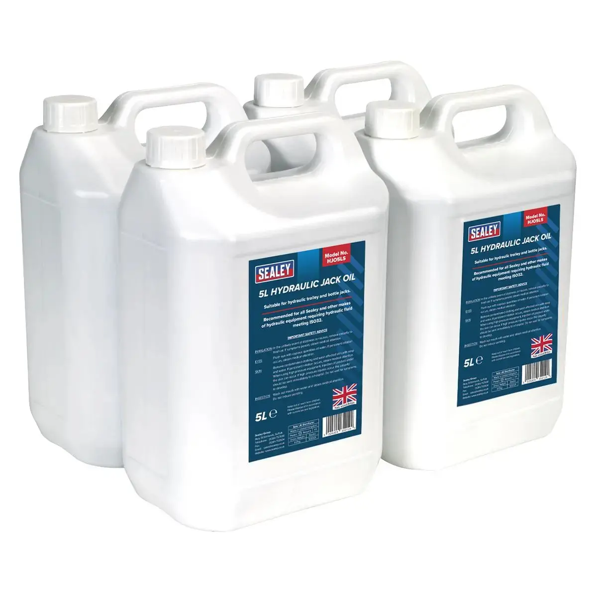 Sealey Hydraulic Jack Oil 5L - Pack Of 4 1