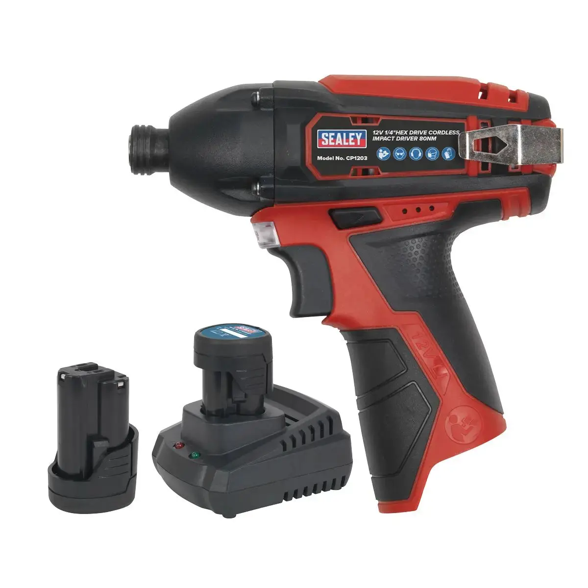 Sealey Impact Driver Kit 1/4" Hex Drive 12V Sv12 Series - 2 Batteries 1