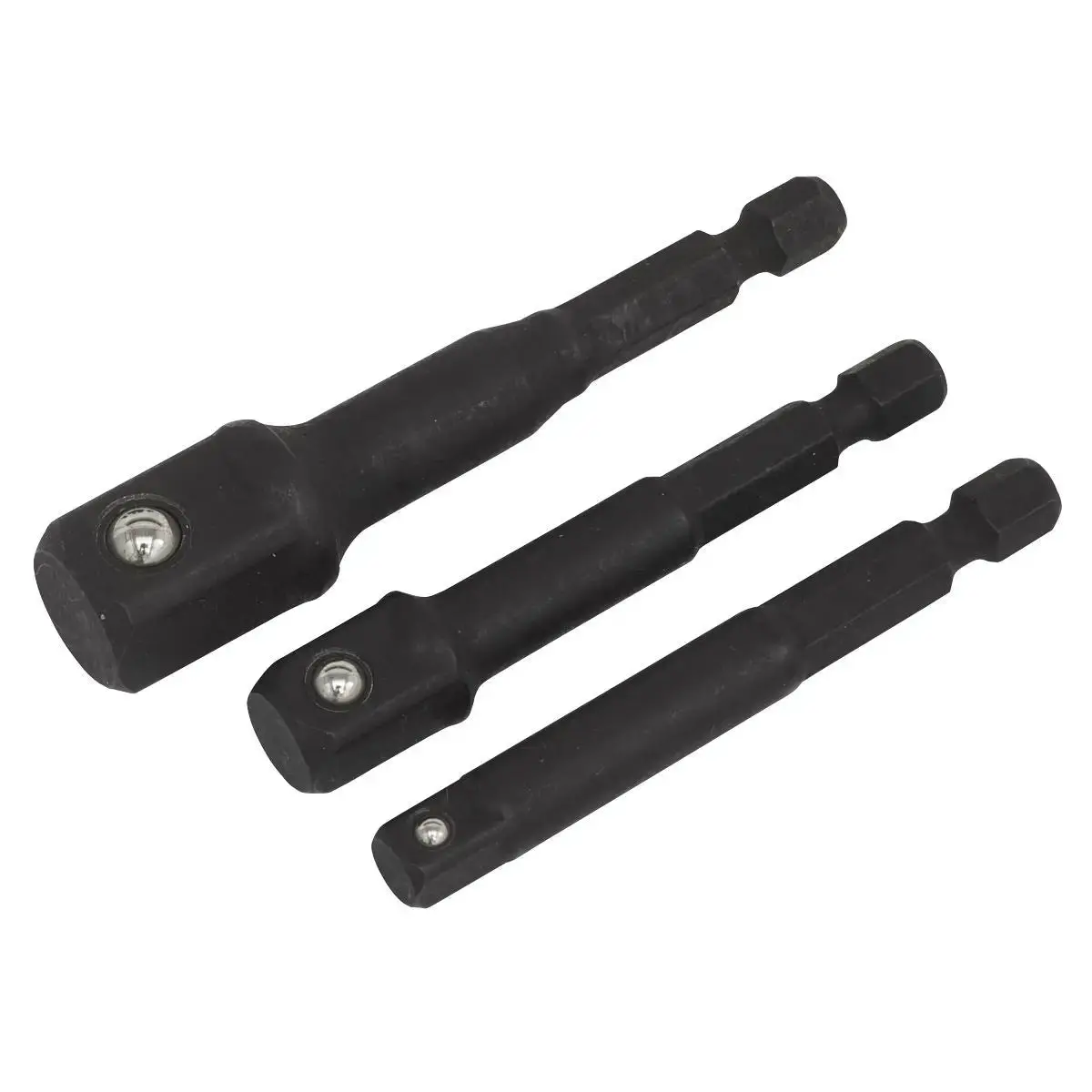 Sealey Impact Socket Adaptor Set 3 Piece Premier 1/4" 3/8" 1/2" Drive 1