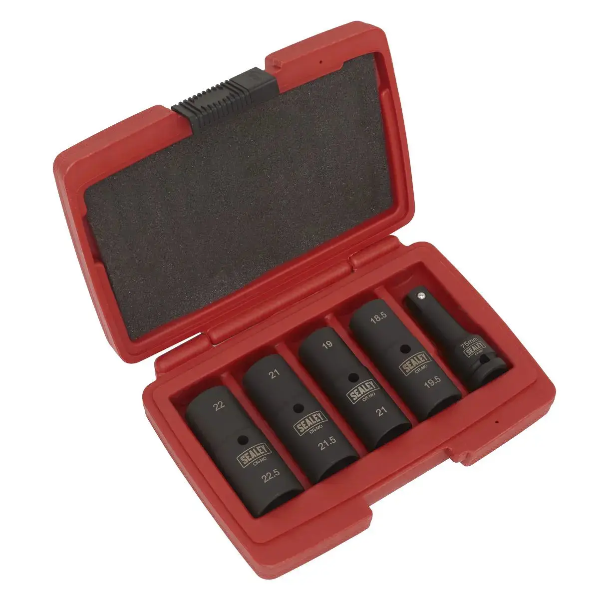 Sealey Impact Socket Set 1/2"Sq Drive 77Mm Double Ended 18.5 X 22.5Mm - 5Pc 1
