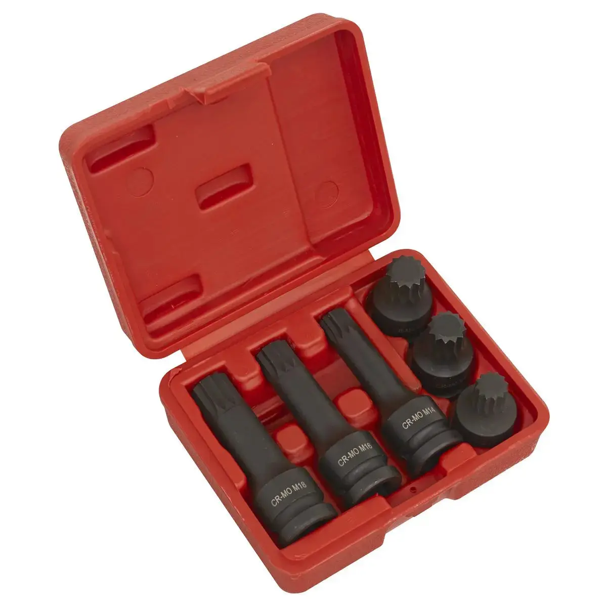 Sealey Impact Spline Socket Bit Set 6Pc 1/2"Sq Drive 1