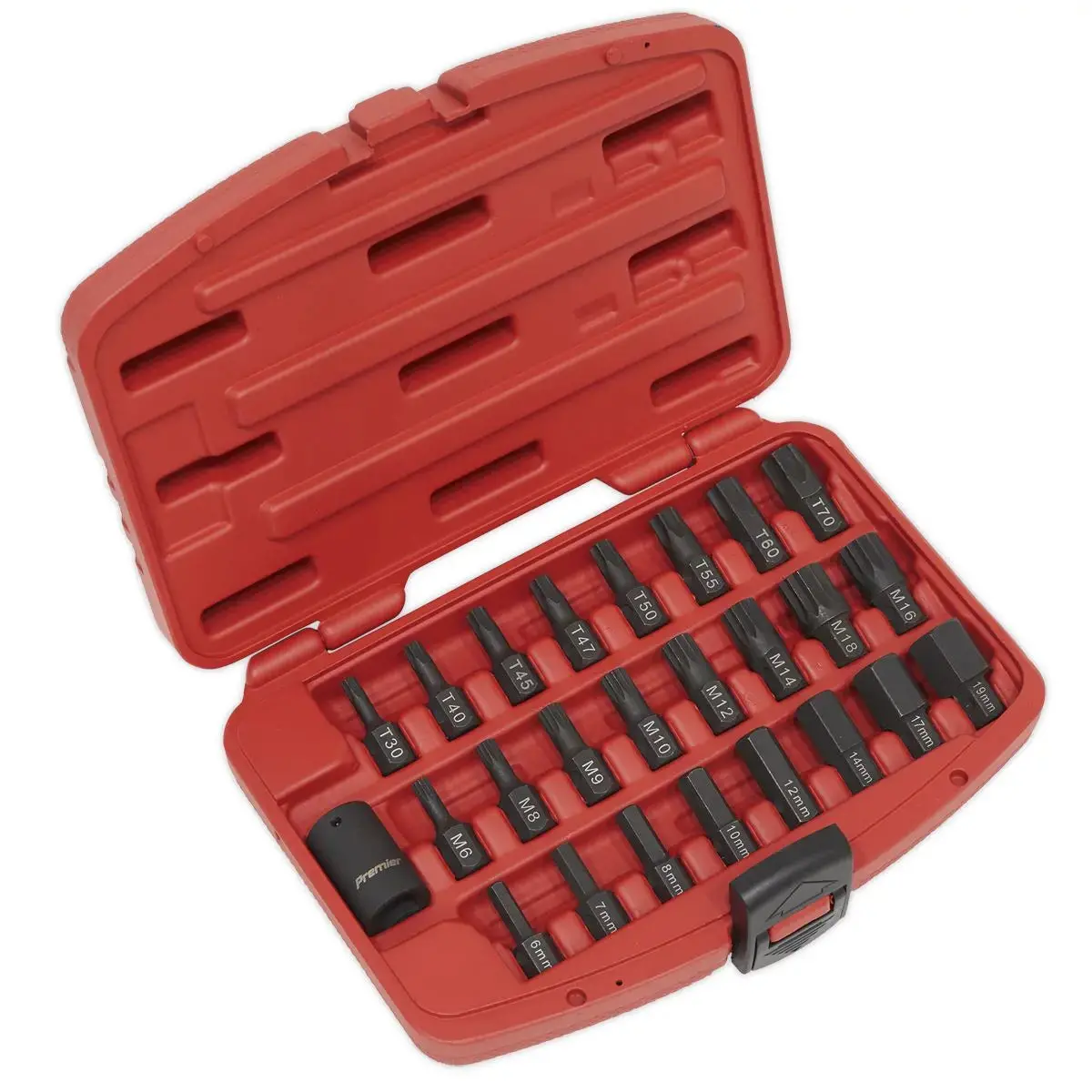 Sealey Impact Trx-Star Hex Spline Bit Set  25 Piece 1/2" Drive Premier 1