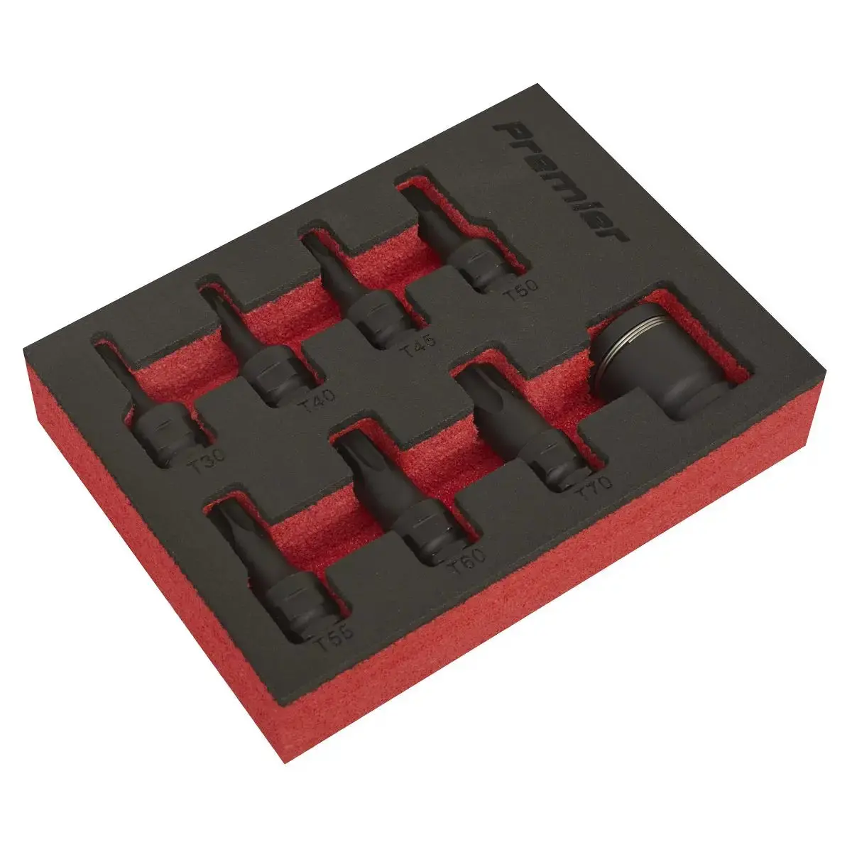 Sealey Impact Trx-Star Socket Bit Set 8 Piece 3/8" Drive T30-T70 In Eva Storage Tray 1