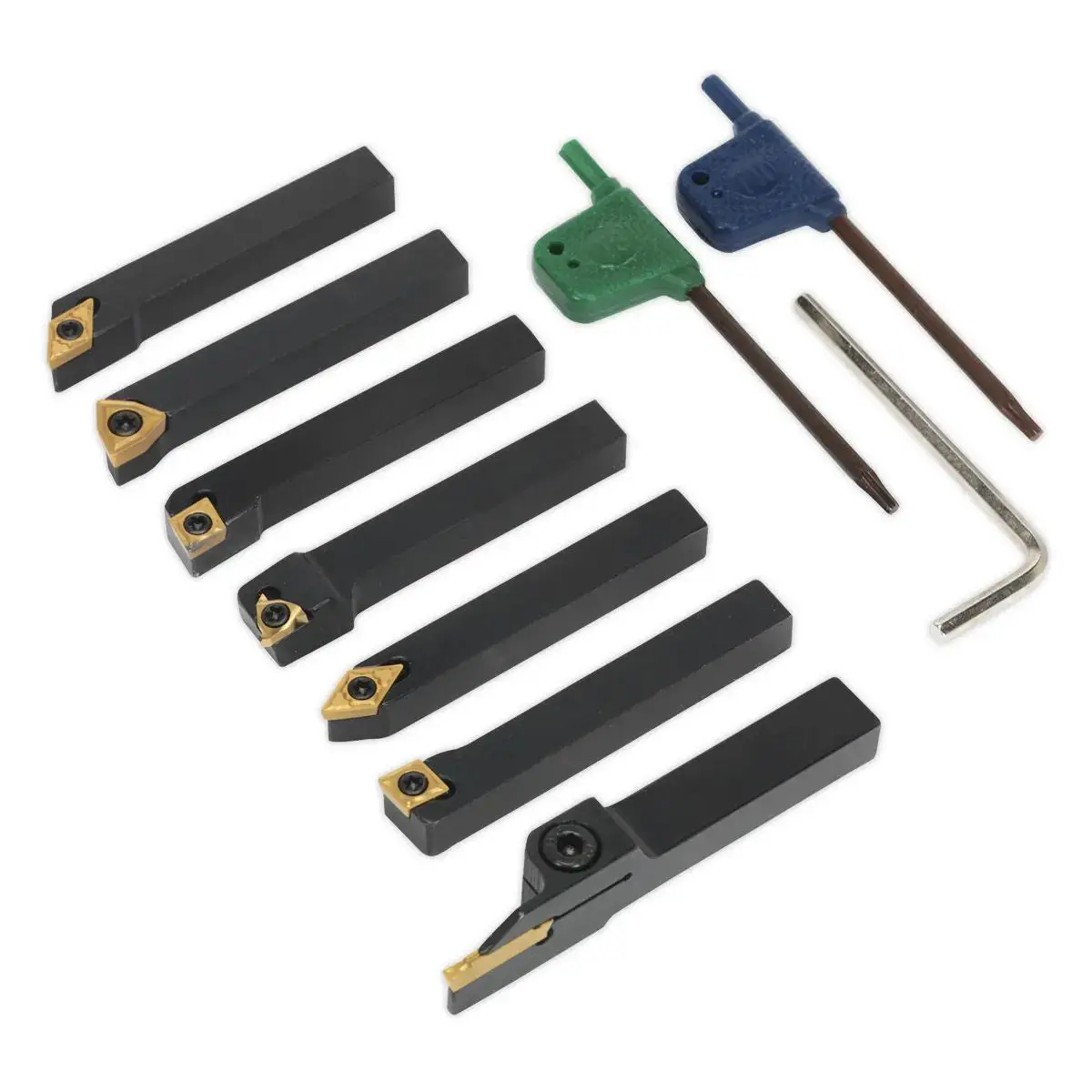 Sealey Indexable 10Mm Lathe Turning Tool Set 7Pc 1