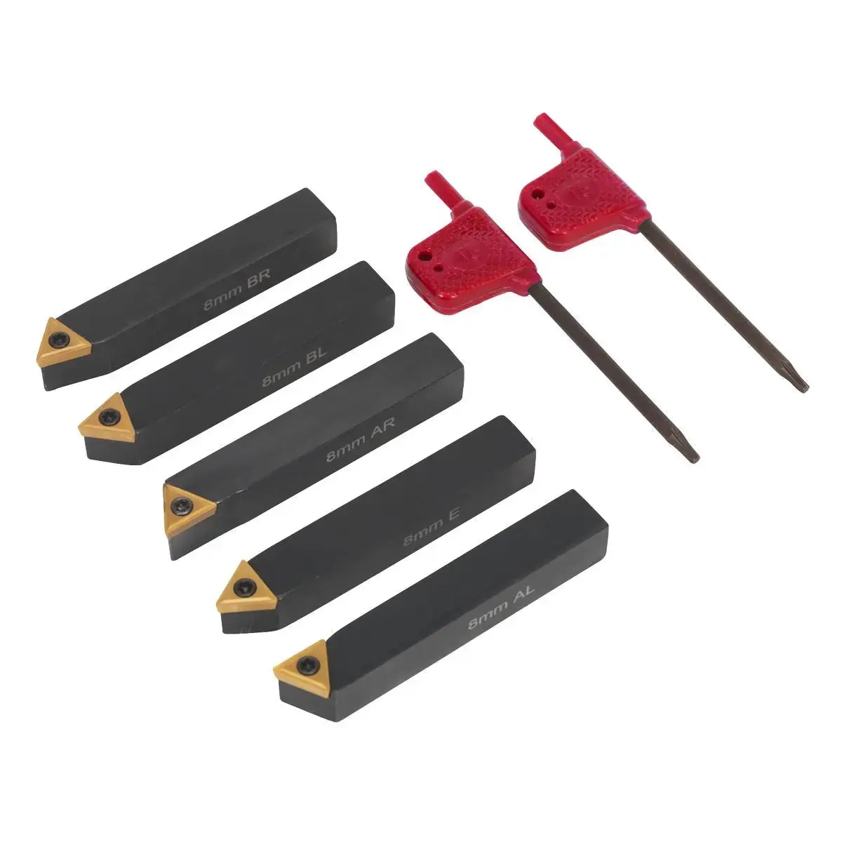 Sealey Indexable 8Mm Lathe Turning Tool Set 5Pc 1