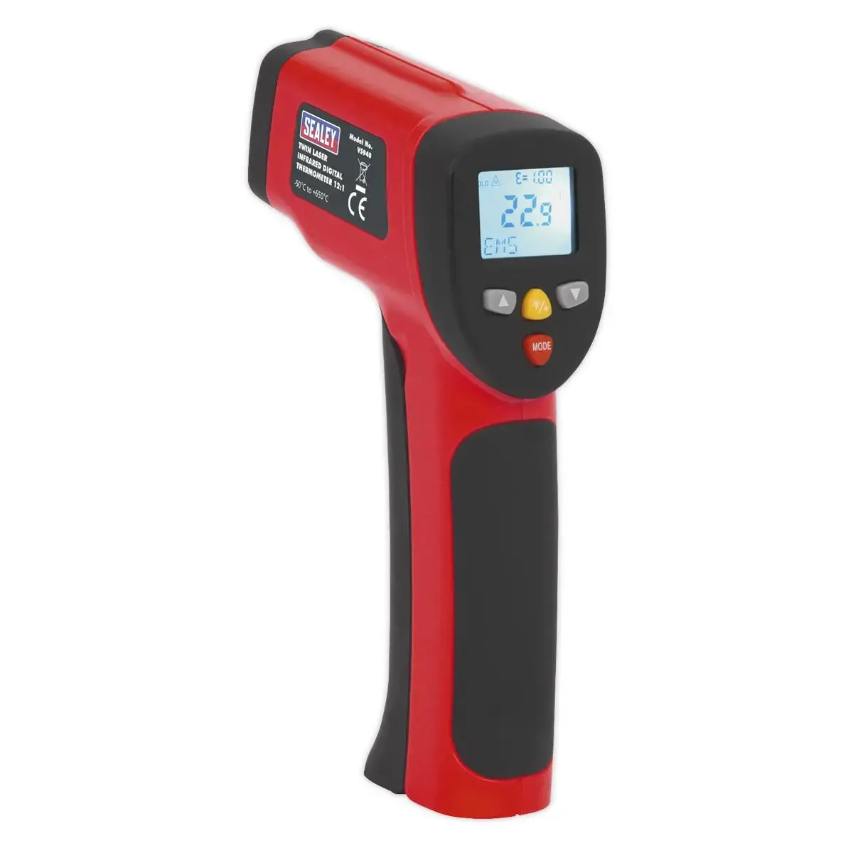 Sealey Infrared Twin-Spot Laser Digital Thermometer 12:1 1