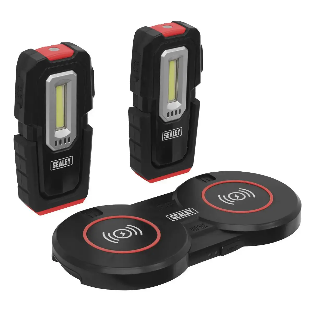 Sealey Inspection Light (X2) 3W Cob & 1W Smd Led & Double Wireless Charging Base 1