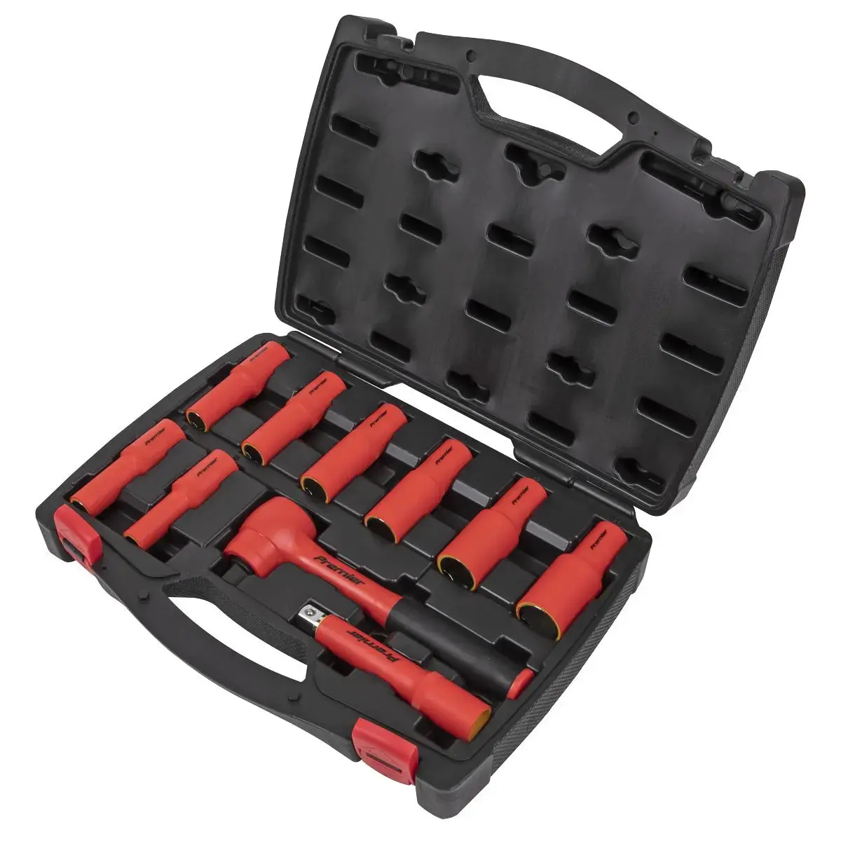 Sealey Insulated Socket Set 10 Piece 1/2" Drive 10-24Mm 6 Point Walldrive Vde Approved 1