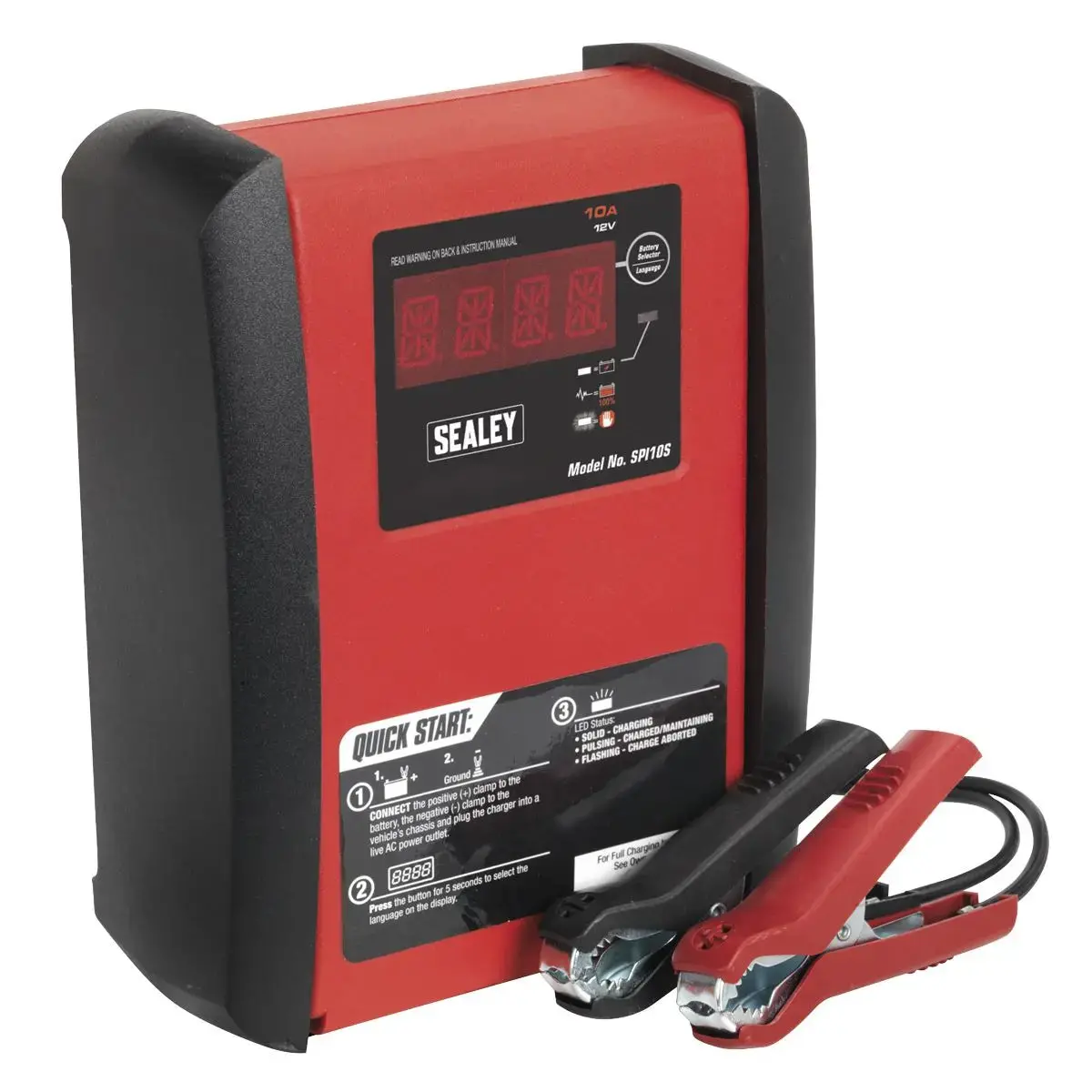 Sealey Intelligent Speed Charge Battery Charger/Maintainer 10A 12V 1
