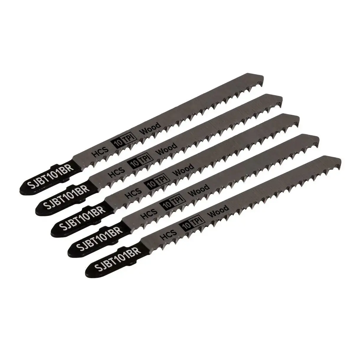 Sealey Jigsaw Blade Hard Wood Downward Cut 100Mm 10Tpi - Pack Of 5 1