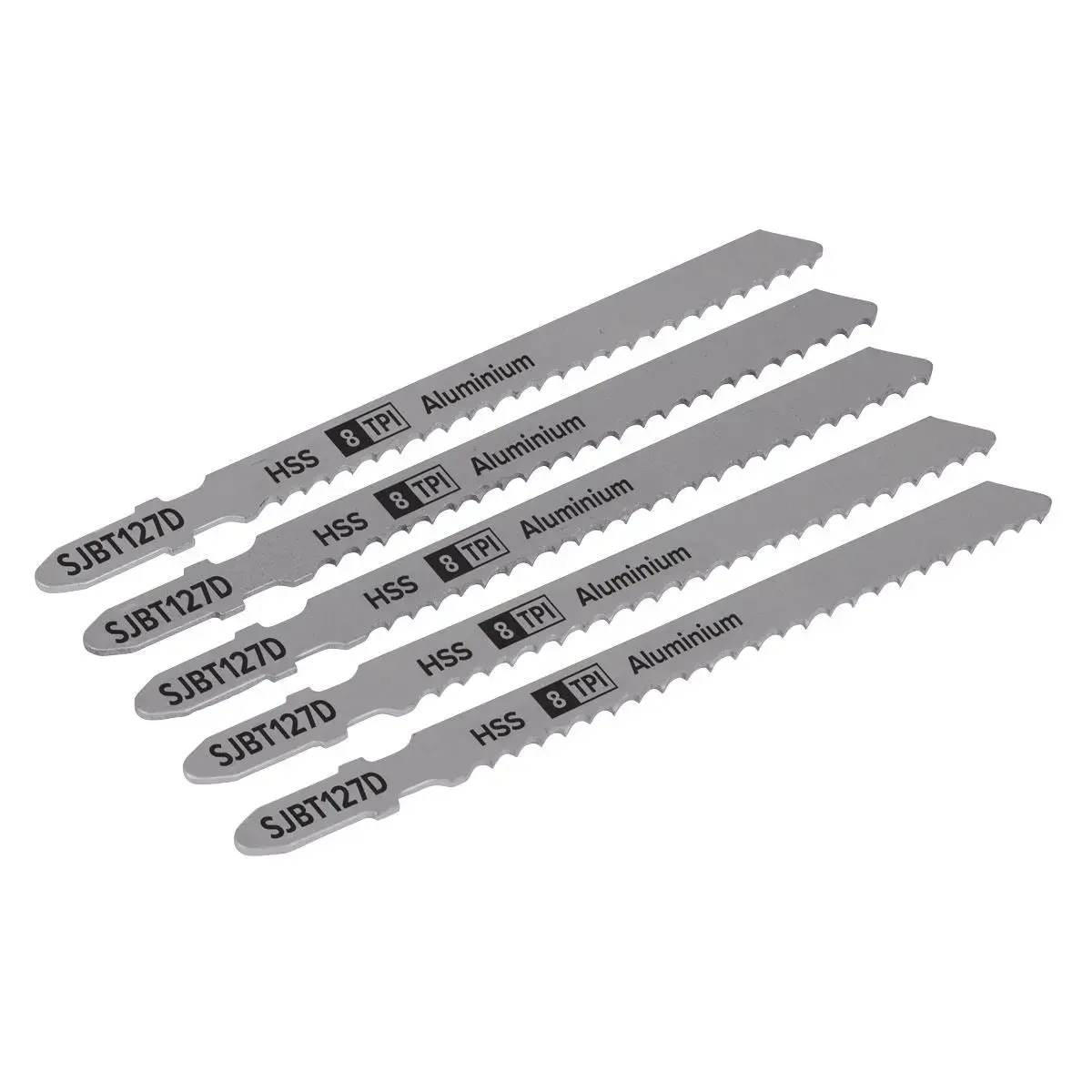 Sealey Jigsaw Blades Aluminium 100Mm 8Tpi 5 Pack T127d 1