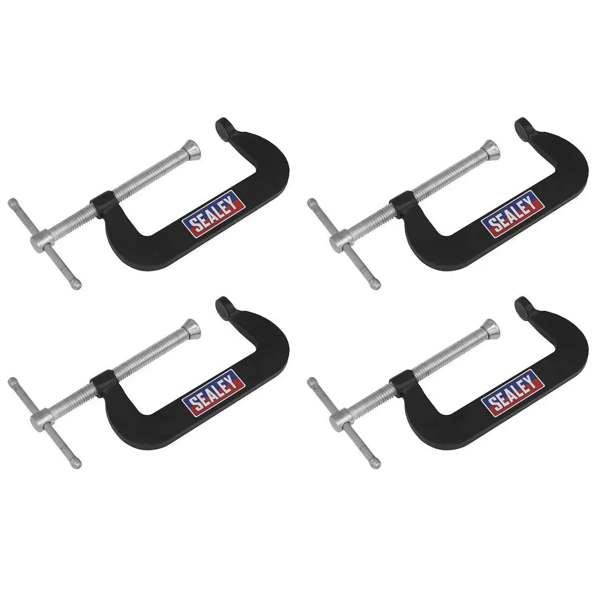 Sealey Junior C-Clamp 4Pc Set - 76Mm X 35Mm 1