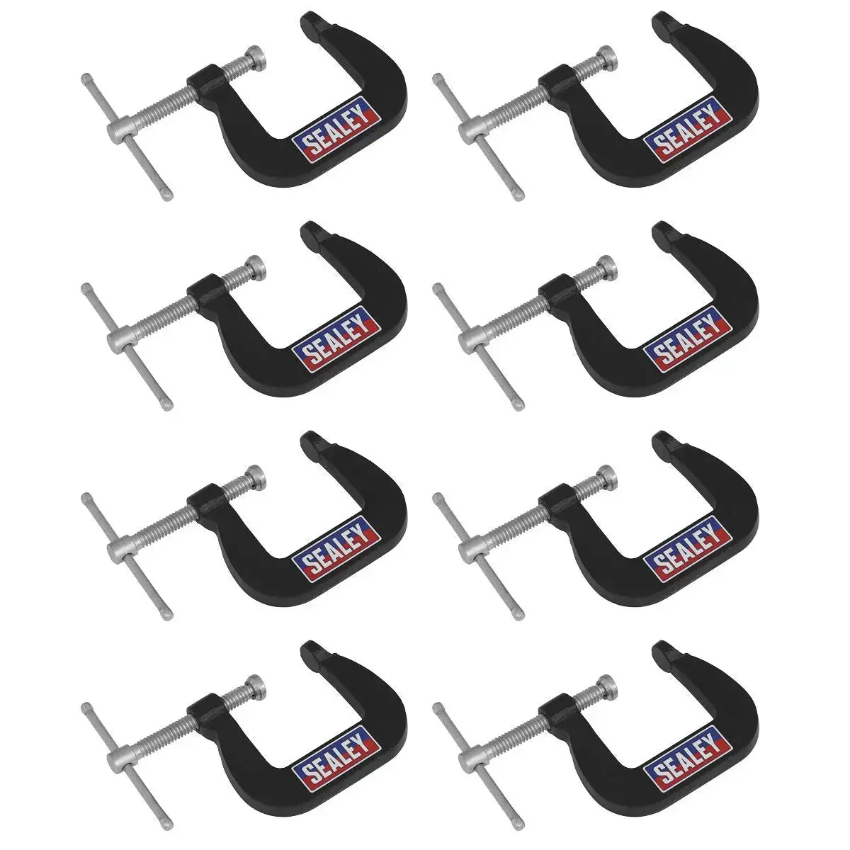 Sealey Junior C-Clamp 8Pc Set - 28Mm X 28Mm 1