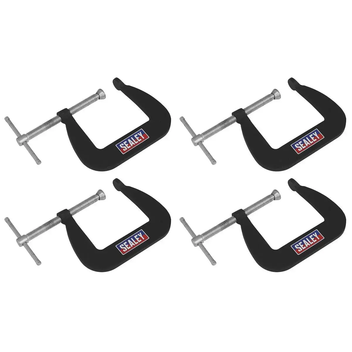 Sealey Junior C-Clamp Set 4Pc - 64Mm X 64Mm 1