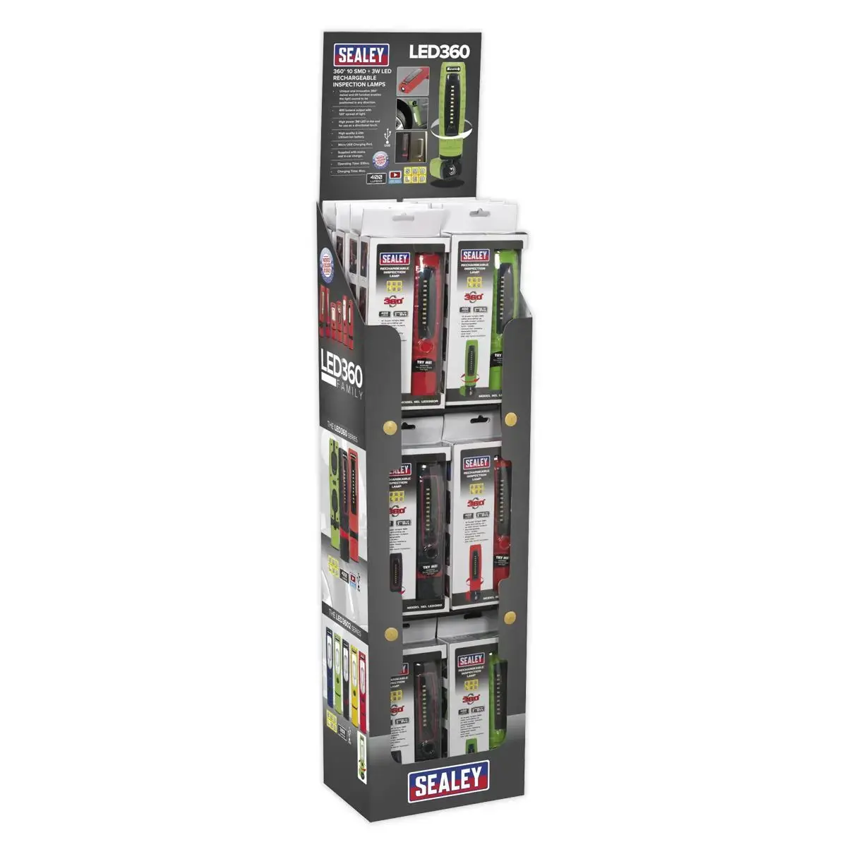 Sealey Led360 Series Inspection Light Combination - Display Pack Of 24 1