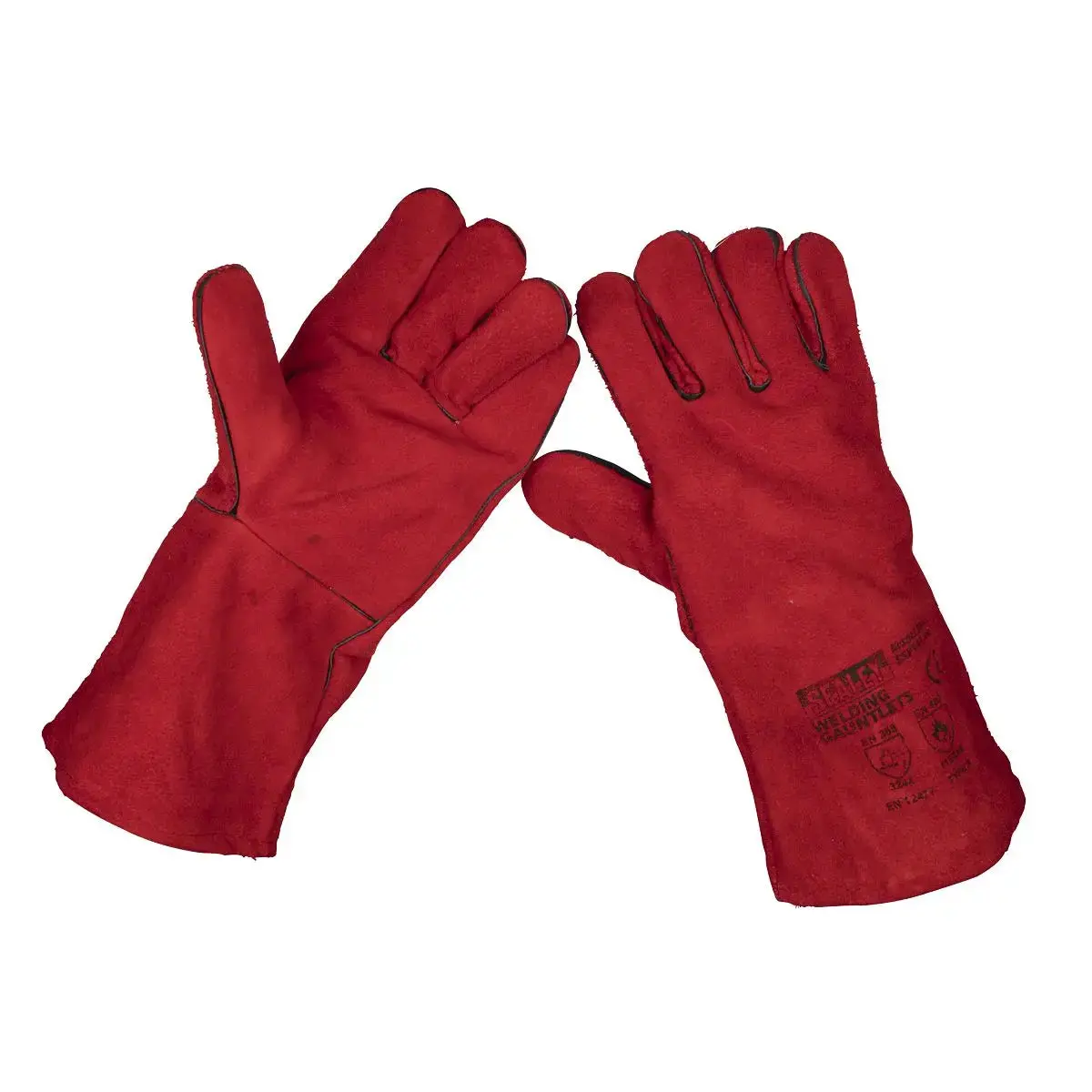 Sealey Leather Welding Gauntlets Lined Pair 1