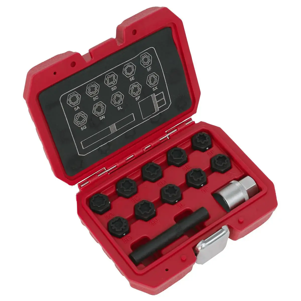 Sealey Locking Wheel Nut Key Set 12Pc - Mercedes 1
